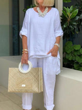 Load image into Gallery viewer, Plus Size Cotton Linen Sleeves Women's Suits