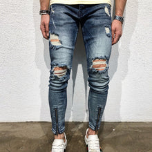 Load image into Gallery viewer, Men's Casual Slim Fit Hole Trousers Jeans