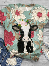 Load image into Gallery viewer, Cow Digital Printing Casual Short Sleeve Spot