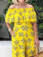 Load image into Gallery viewer, Floral Off Shoulder Wide Leg Women's Jumpsuits