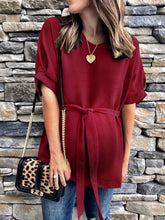 Load image into Gallery viewer, Maternity Sexy V-Neck Tie Short Sleeve Shirt