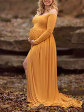 Load image into Gallery viewer, Maternity Elegant Solid Color Lace Photo Dress