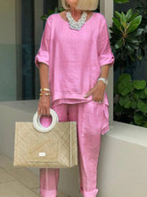 Load image into Gallery viewer, Plus Size Cotton Linen Sleeves Women's Suits