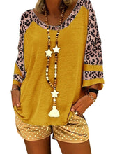 Load image into Gallery viewer, Women's Leopard Print Short Sleeve T-Shirt And Shorts Set