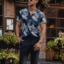 Load image into Gallery viewer, Print Lapel Resort Beach Men's Tops