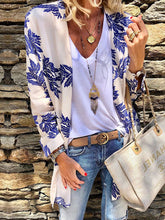 Load image into Gallery viewer, Palm Leaf Print Long Sleeve Chiffon Cardigan