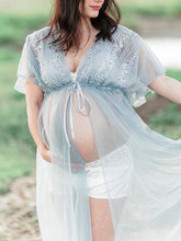 Load image into Gallery viewer, Maternity Dress Elegant Solid Color Soft Yarn Photo Dress