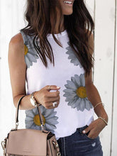 Load image into Gallery viewer, Women's Digital Print Star Crew Neck Sleeveless T-shirt Top