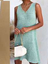 Load image into Gallery viewer, V-neck Knitted Sleeveless Plus Size Dress
