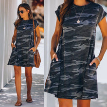 Load image into Gallery viewer, Camouflage Printed Loose Casual Dress