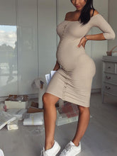 Load image into Gallery viewer, Maternity Dress Sexy Slim Strapless Dress