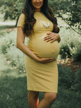 Load image into Gallery viewer, Maternity Casual Solid Color Midi Nursing Dress