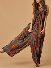 Load image into Gallery viewer, Fashionable Loose Print Pocket Jumpsuit