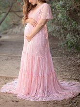 Load image into Gallery viewer, Maternity Bohemian Sexy Lace Elegant Sleeve Evening Dress