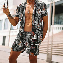Load image into Gallery viewer, Men's Casual Holiday Printed Shirt Shorts Two-piece Suit