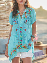 Load image into Gallery viewer, Women's Fashion Casual Floral Embroidered Printed T-shirt
