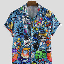 Load image into Gallery viewer, Men's Casual Graffiti Printed Short-Sleeved Shirt