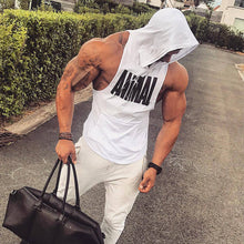 Load image into Gallery viewer, Men's Casual Sports Hooded Printed Sleeveless T-shirt