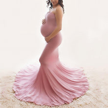 Load image into Gallery viewer, Maternity Fashion Off Shoulder Printed Splicing Dress