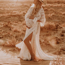 Load image into Gallery viewer, Lace Hollow Loose Elegant Maternity Dress