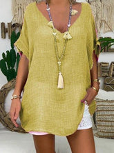 Load image into Gallery viewer, Women's Loose V-Neck Solid T-shirt And Shorts Suit