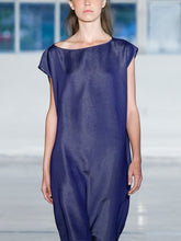 Load image into Gallery viewer, Pure Color Round Neck Temperament Women's Dress