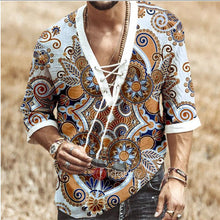 Load image into Gallery viewer, Lace-Up Printed Shirt