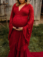 Load image into Gallery viewer, Maternity Sexy V-Neck Lace Trailing Photography Dress