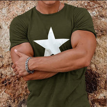 Load image into Gallery viewer, Round Neck Five-Pointed Star Print Men's Tops