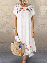 Load image into Gallery viewer, Women's Retro Printed Stitching Irregular Double Dress