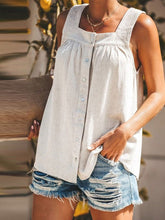 Load image into Gallery viewer, Square Neck Pleated Loose Wild Tank Top
