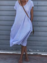 Load image into Gallery viewer, Round Neck Solid Color Casual Dress