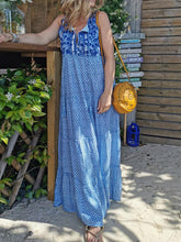Load image into Gallery viewer, National Style Sleeveless Print Maxi Dress