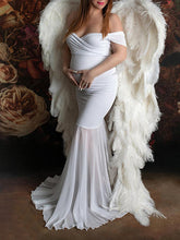Load image into Gallery viewer, Maternity Elegant Solid Color Strapless Fishtail Photo Dress