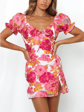 Load image into Gallery viewer, Women's Sexy V-Neck Floral Mini Bodycon Dress