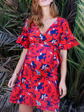 Load image into Gallery viewer, Maternity Loose Casual Floral Printed Short-sleeved Dress