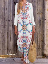Load image into Gallery viewer, Long Sleeve Printing Simple Women's Dress