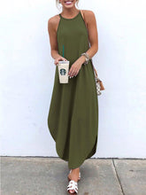Load image into Gallery viewer, Round Neck Hanging Neck Sling Wide Loose Casual Dress