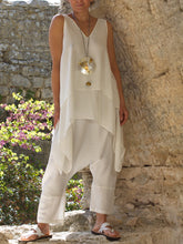 Load image into Gallery viewer, Cotton Linen Wide Leg Breathable Women's Suit