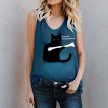 Load image into Gallery viewer, Cat Print Sleeveless Sweat-Absorbent Maternity Tops