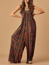 Load image into Gallery viewer, Fashionable Loose Print Pocket Jumpsuit