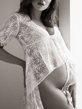 Load image into Gallery viewer, Maternity Dress Elegant Solid Color Lace Photo Dress