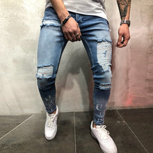 Load image into Gallery viewer, Men's Casual Fashion Slim Hole Jeans