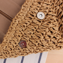 Load image into Gallery viewer, Vintage Hand-Woven Portable Cutout Straw Bag