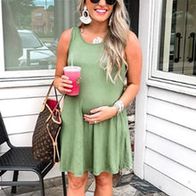 Load image into Gallery viewer, Pure Cotton Sleeveless Breathable Sweat Maternity Dress