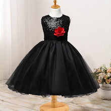 Load image into Gallery viewer, Sequin Maxi Dress Flower Belt Mesh Tutu
