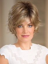 Load image into Gallery viewer, Blond Hair Fluffy Staight Hair Oblique Bangs Short Hair
