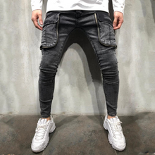 Load image into Gallery viewer, Men's Stylish Multi-Pocket Slim-Fit Ripped Jeans