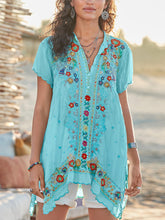 Load image into Gallery viewer, Women's Fashion Casual Floral Embroidered Printed T-shirt