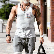 Load image into Gallery viewer, Pocket Printing Fashion Sleeveless Fitness Vest for Men